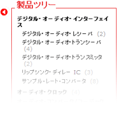 オーディオ・アプリケーションに適した製品は、左の製品ツリーから選択できます。