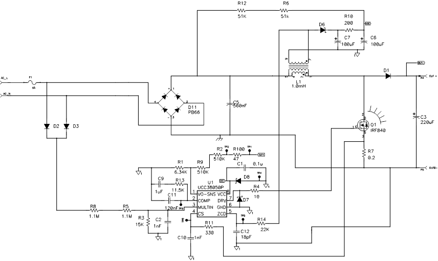 UCC28050 UCC28051 UCC38050 UCC38051 univ_line_input_100w_boost_conv.gif