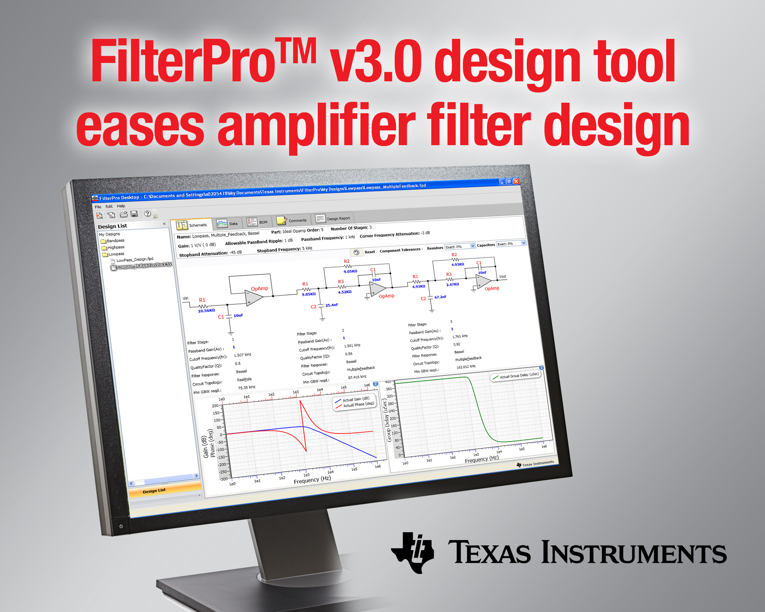 日本ti アクティブ フィルタの設計に役立つ filterpro v3 0 設計