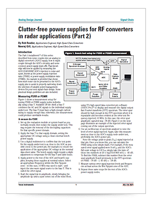 Clutter-free power supplies for RF converters in radar applications (Part 2) (英語)