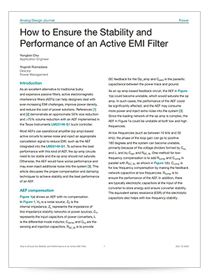 『How to Ensure the Stability and Performance of an Active EMI Filter』 (英語) 記事の表紙に対応する PDF