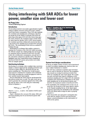 Using interleaving with SAR ADCs for lower power, smaller size and lower cost (英語)