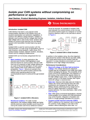 『How to isolate signal and power in isolated CAN systems』（英語）PDF の表紙