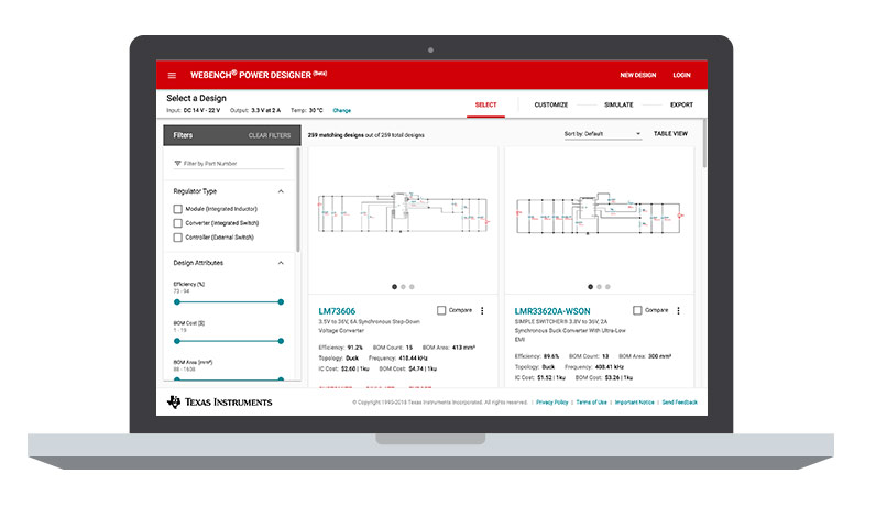 新しい WEBENCH® Power Designer は使いやすさがさらに向上